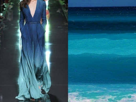
	
	Hay màu xanh đặc trưng dưới lòng những đại dương mênh mông trong thiết kế Xuân - Hè 2015.